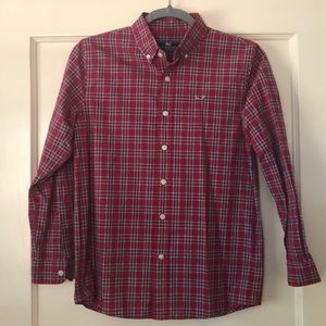 Boys Vineyard Vines plaid Whale Shirt